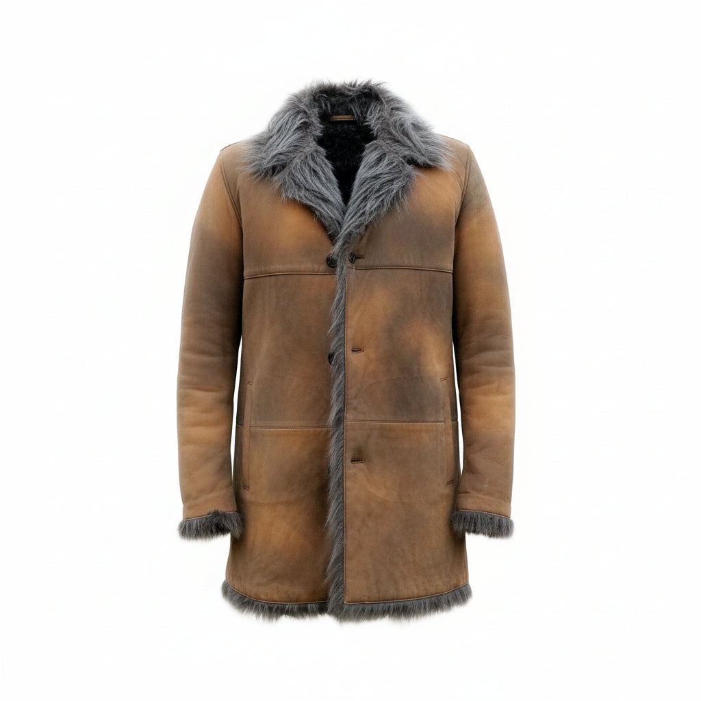 Luxurious Toscana Shearling Fox Fur Long Coat