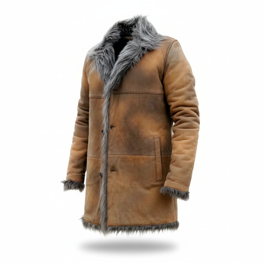 Luxurious Toscana Shearling Fox Fur Long Coat