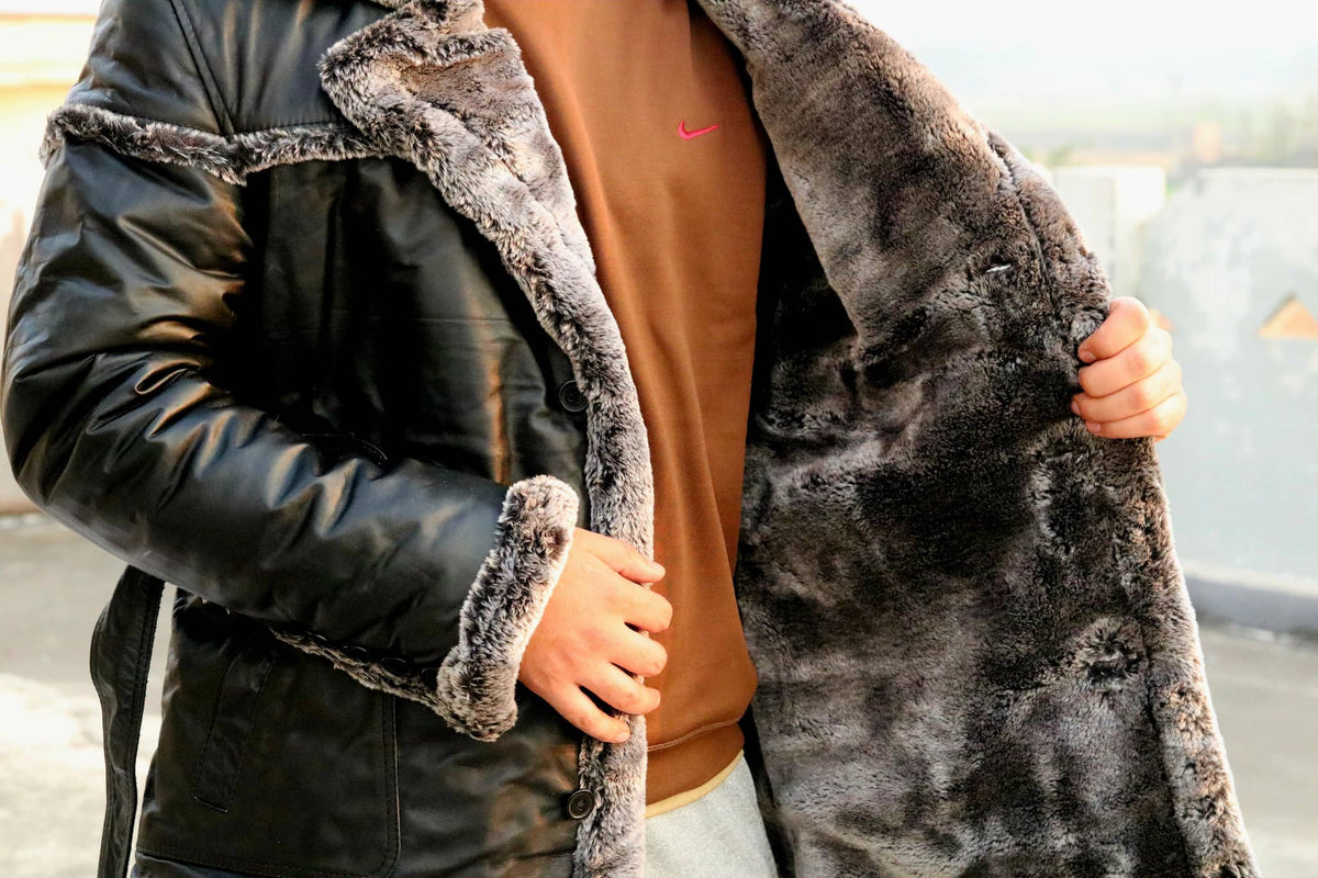Premium long fur coat, original long fur coat with ultra soft fur