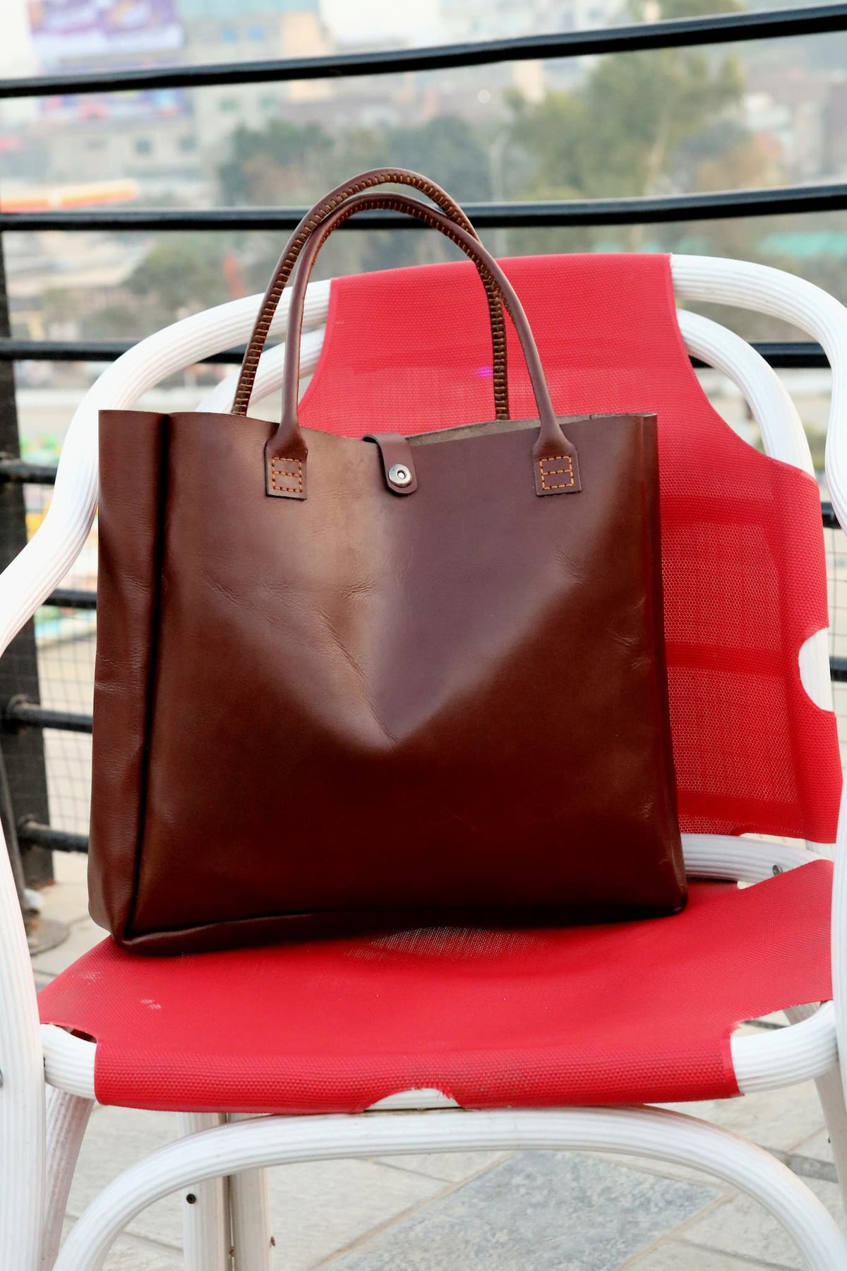 Ladies leather tote bag, women's handbag