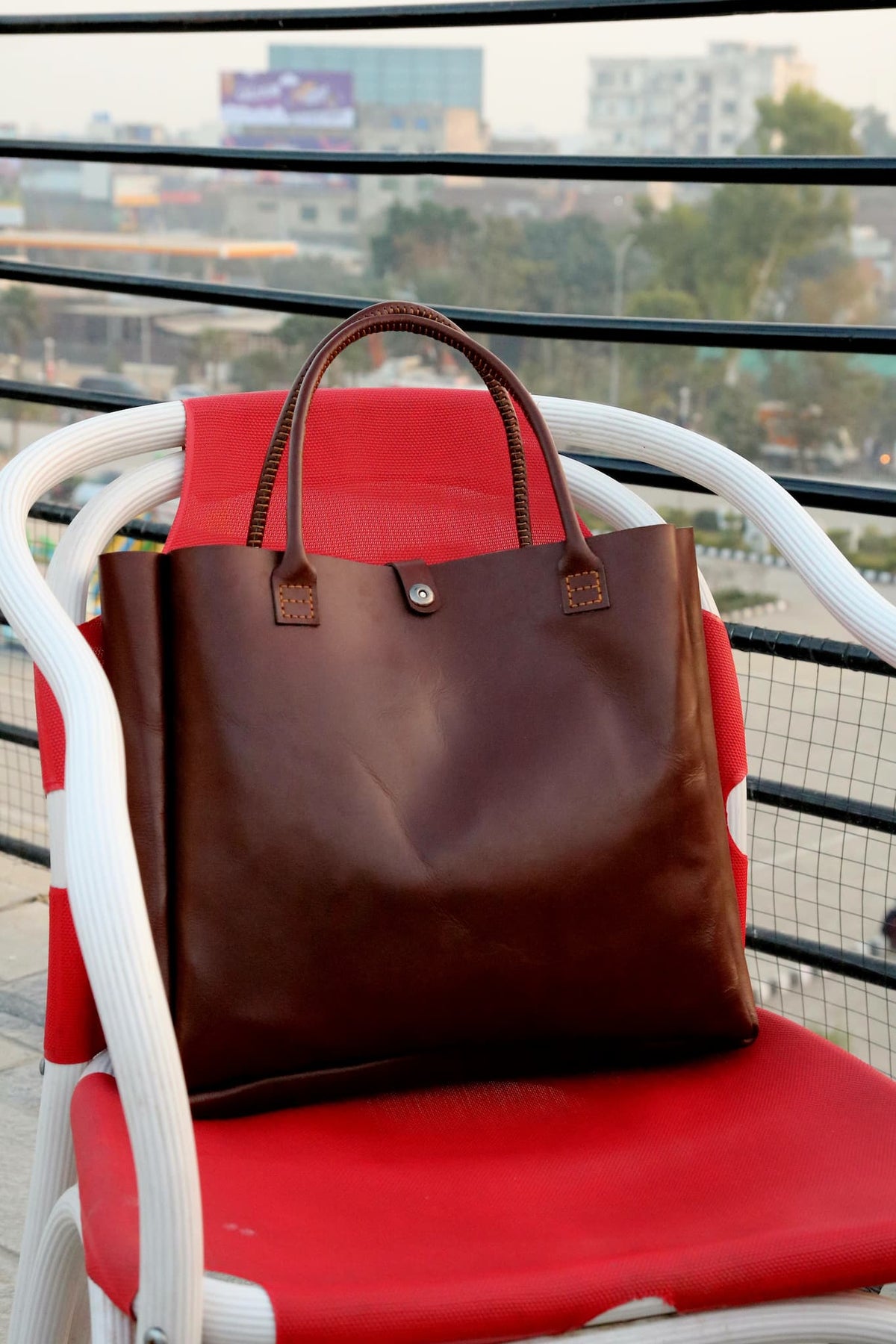 Ladies leather tote bag, women's handbag