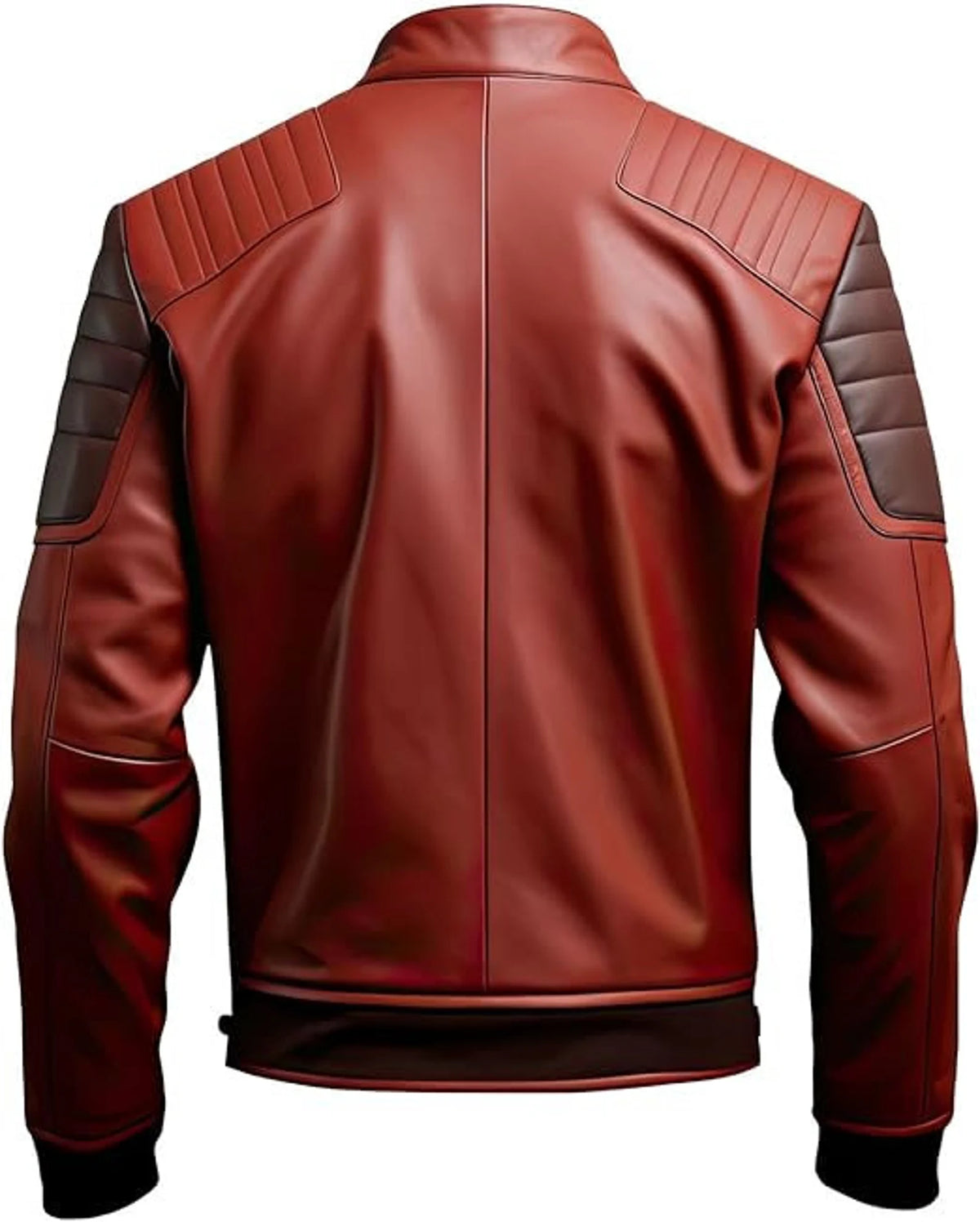 Men&#39;s Maroon and Brown Leather Jacket, premium leather jacket