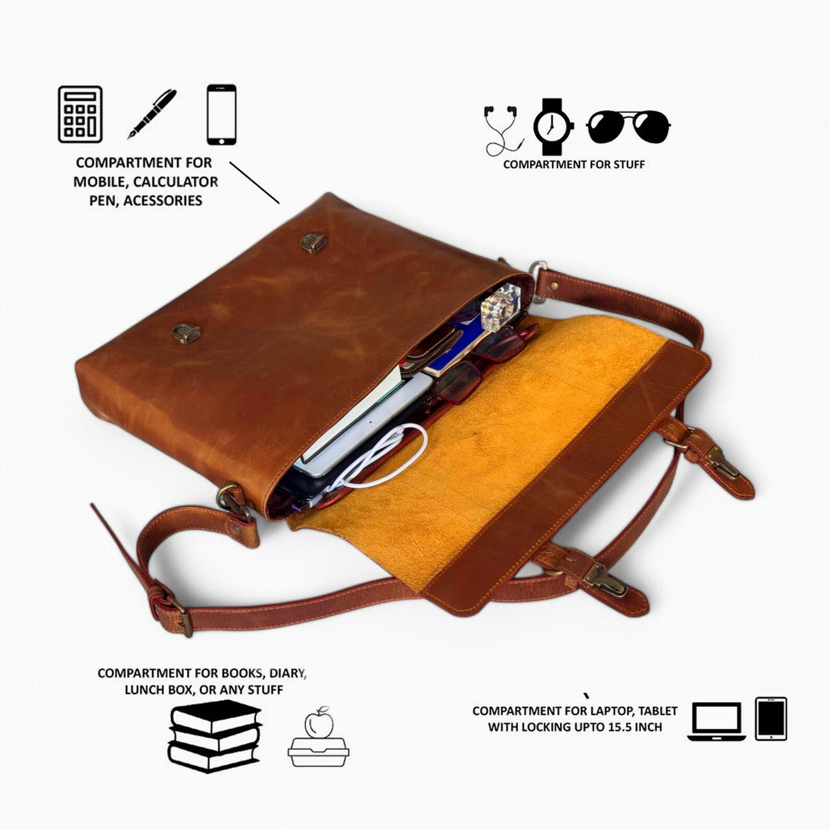 Leather Laptop Briefcase for men&#39;s