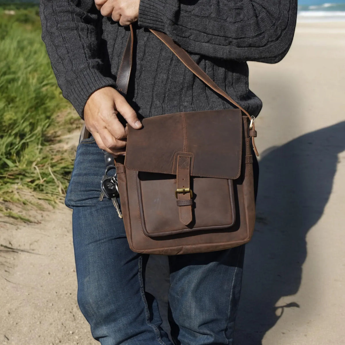 Leather Crossbody Satchel bag for travel