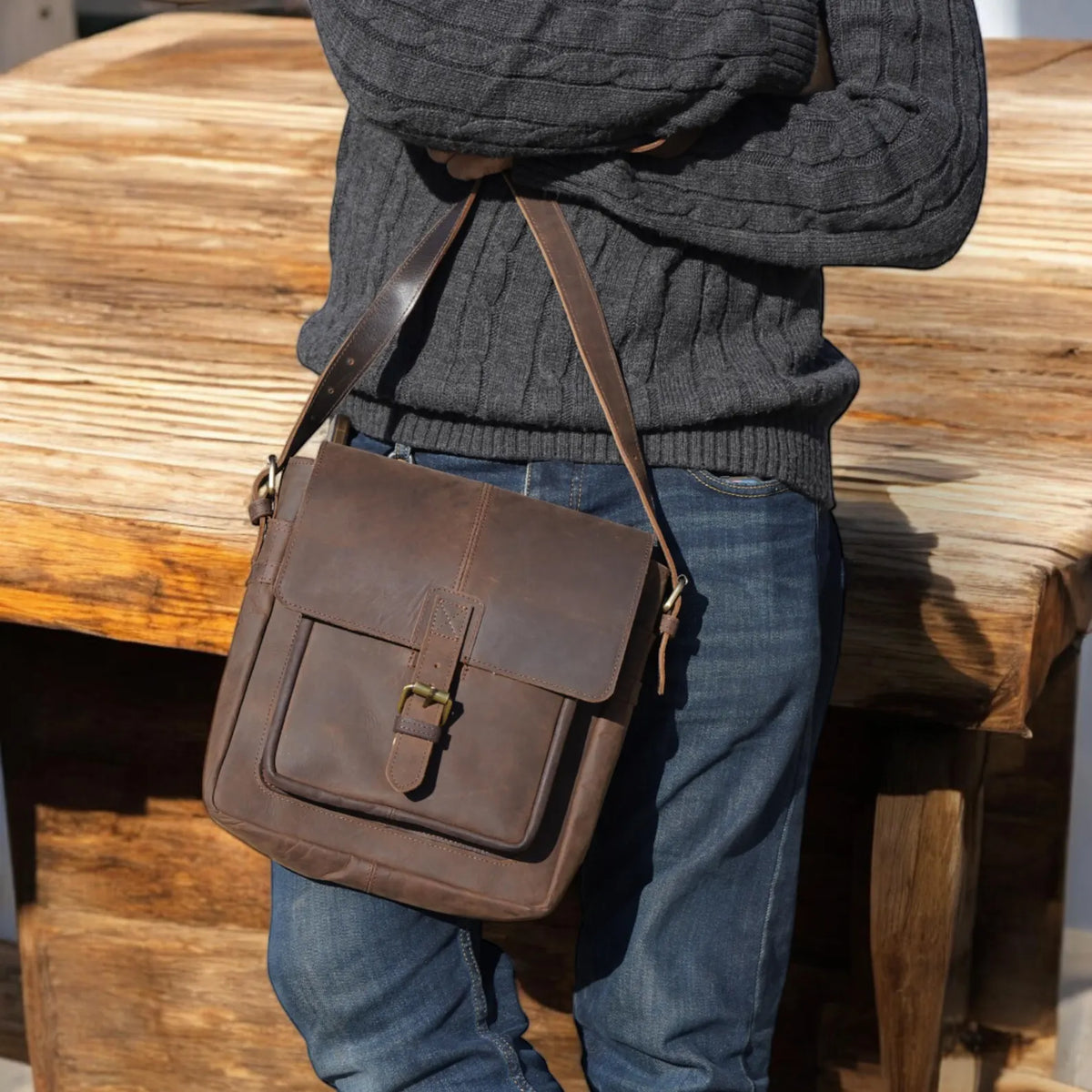 Leather Crossbody Satchel bag for travel