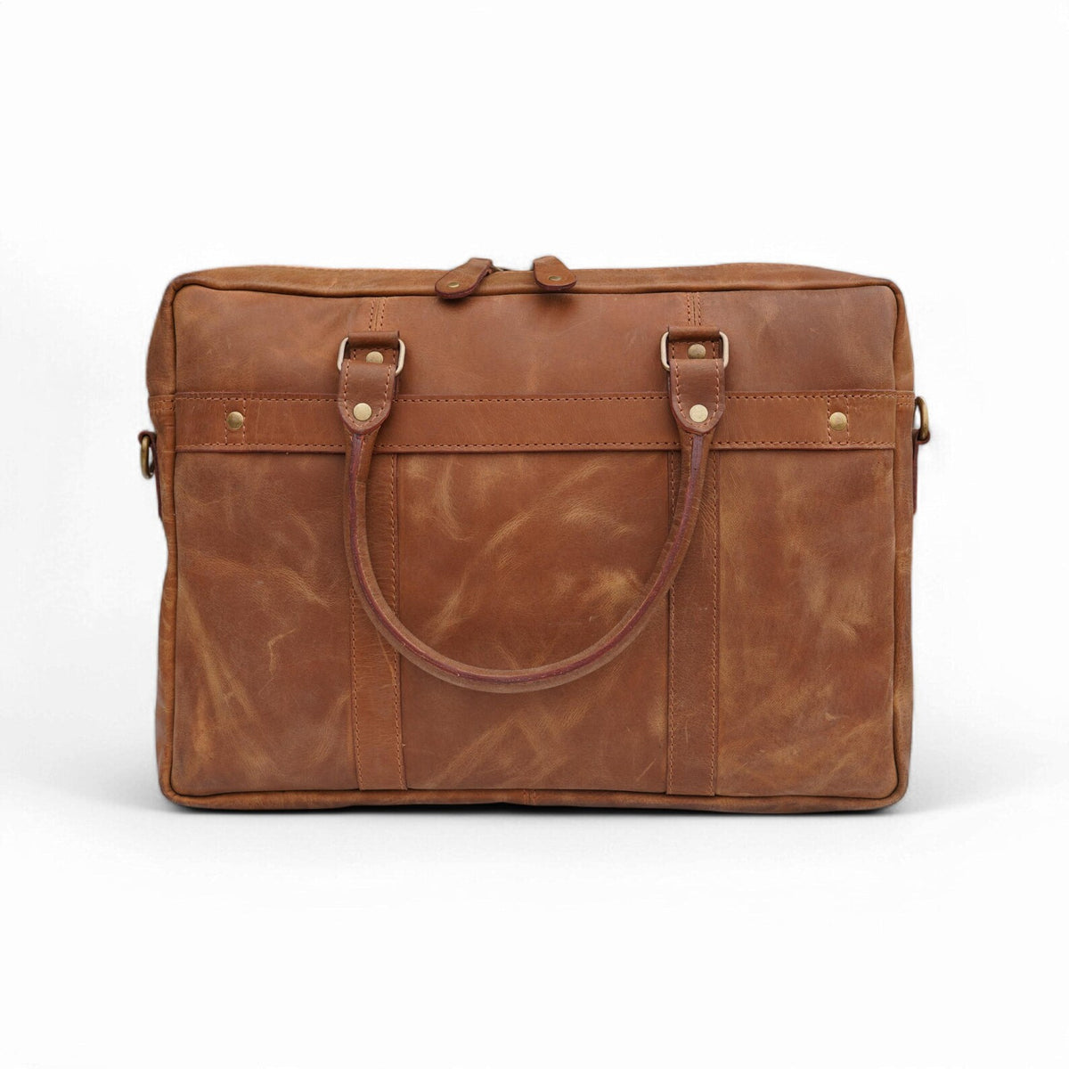 Slim Brown leather office bag