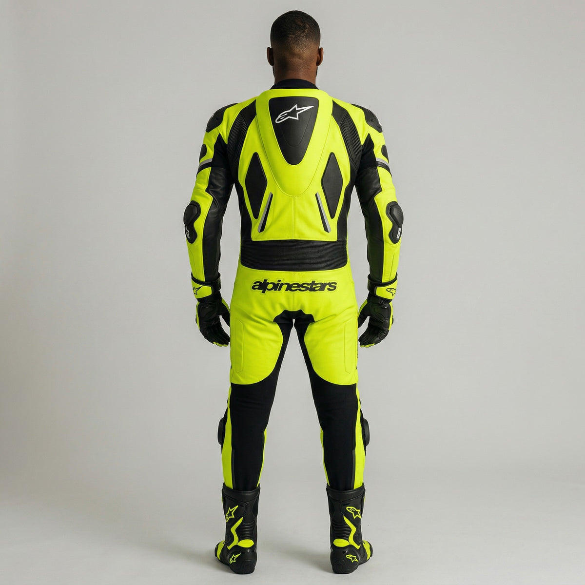 Alpinestars GP Tech V5 One-Piece Racing Leather Suit | Neon Yellow Black