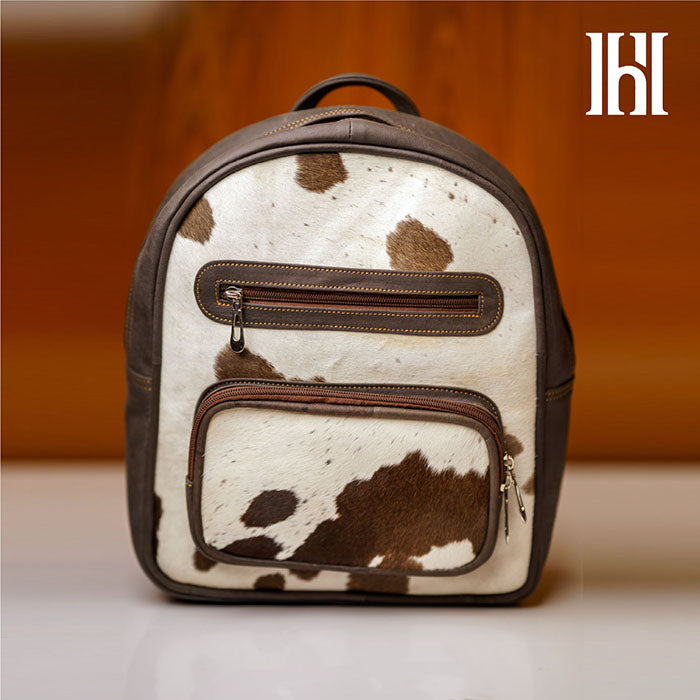 Natural Cowhide Backpack Bag, Real Cowhide Hair on Backpack Bag