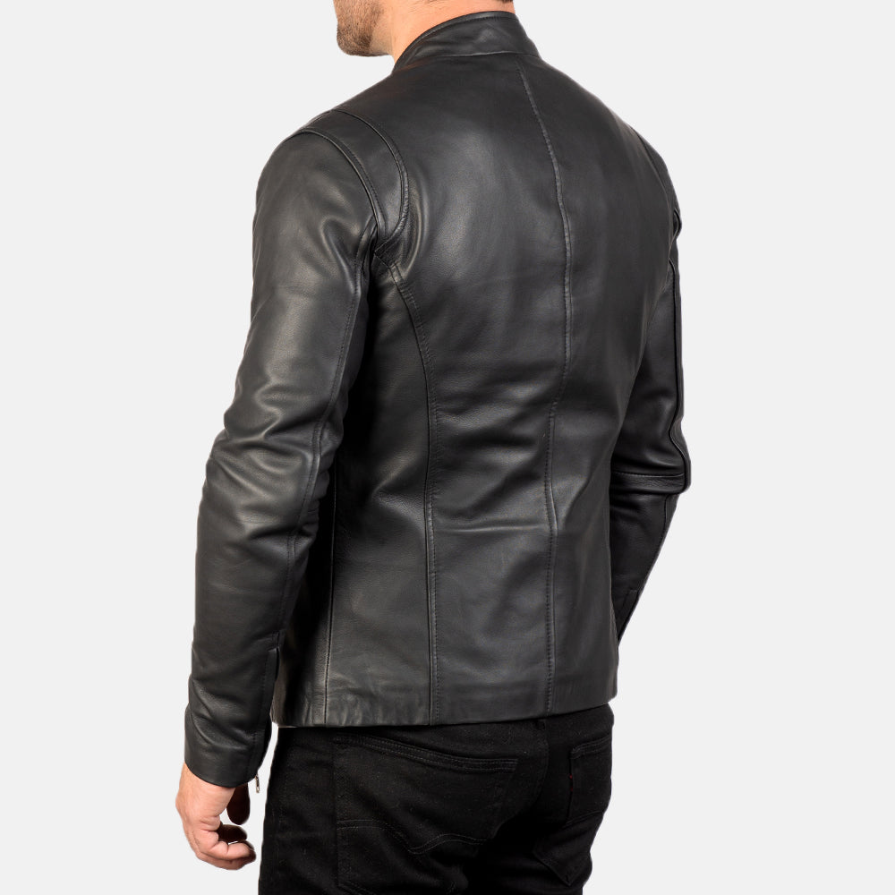 Ionic Black Leather Jacket for men&#39;s