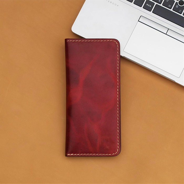 Long Leather Handmade Wallet, card organizer