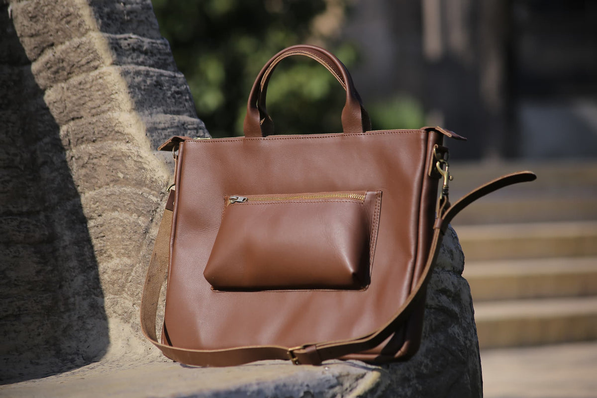 Ladies leather laptop Tote bag