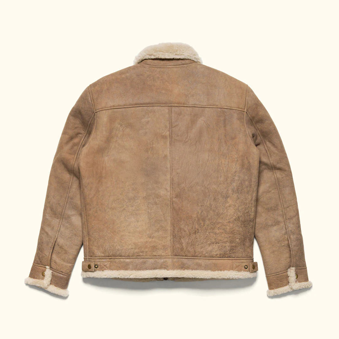 Shearling Leather Bomber Jacket