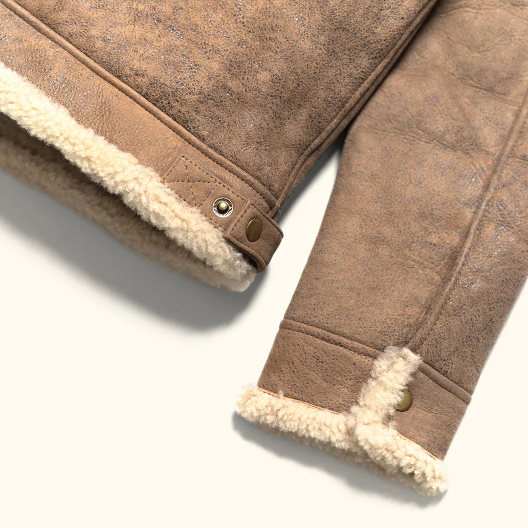 Shearling Leather Bomber Jacket