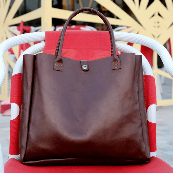 Ladies leather tote bag, women's handbag