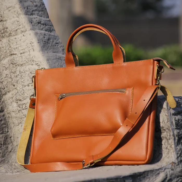 Ladies leather laptop Tote bag