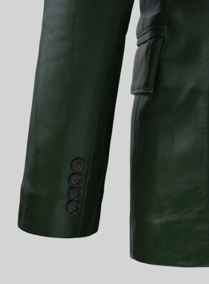 Green Leather Blazer