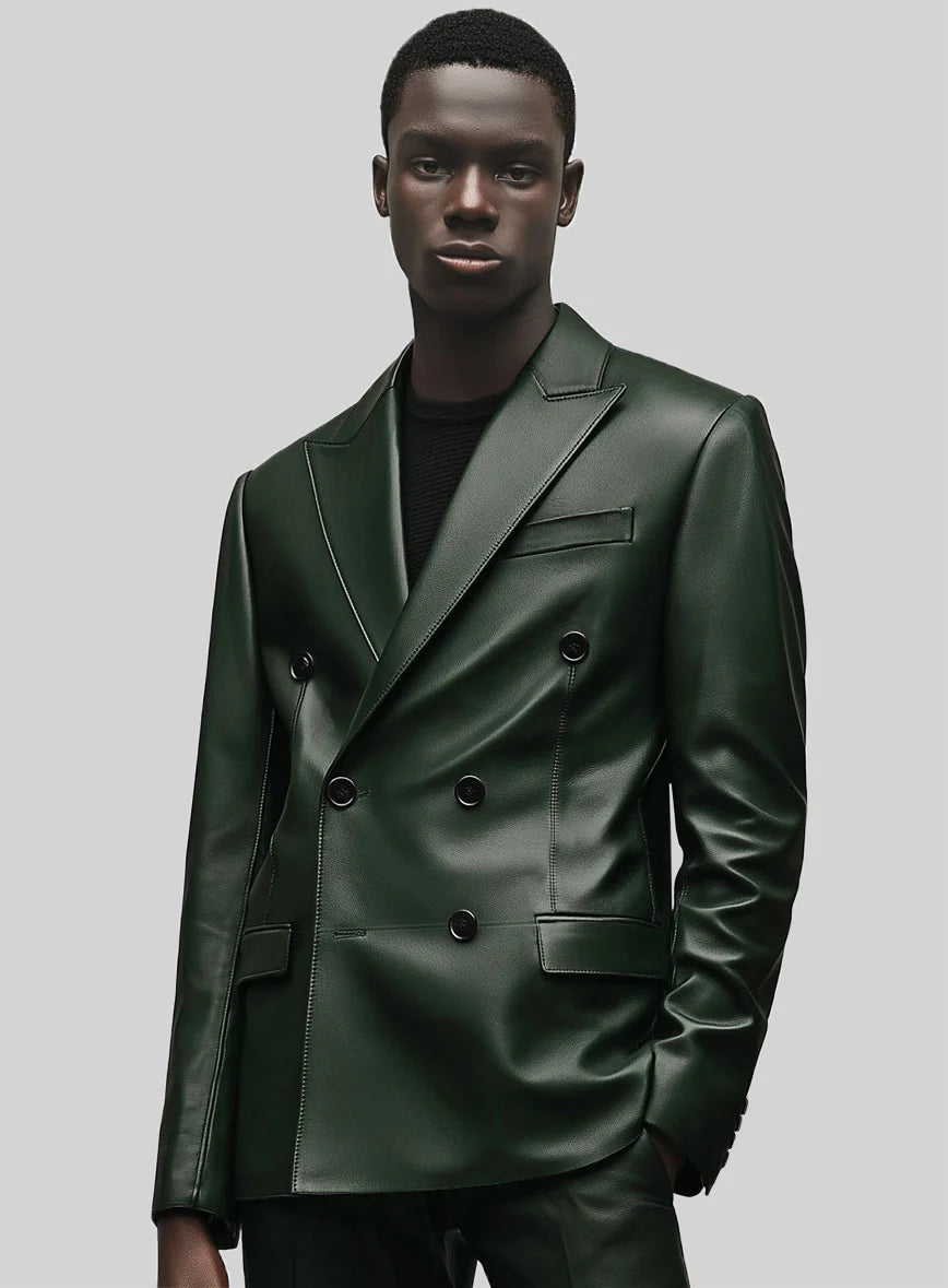 Green Leather Blazer