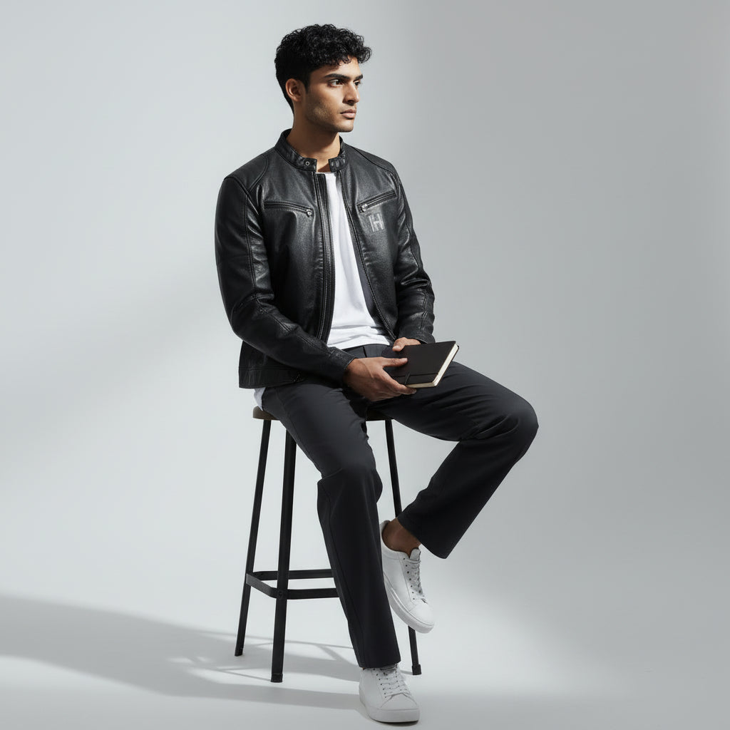 Iconic Black Sheepskin Leather Jacket for Men