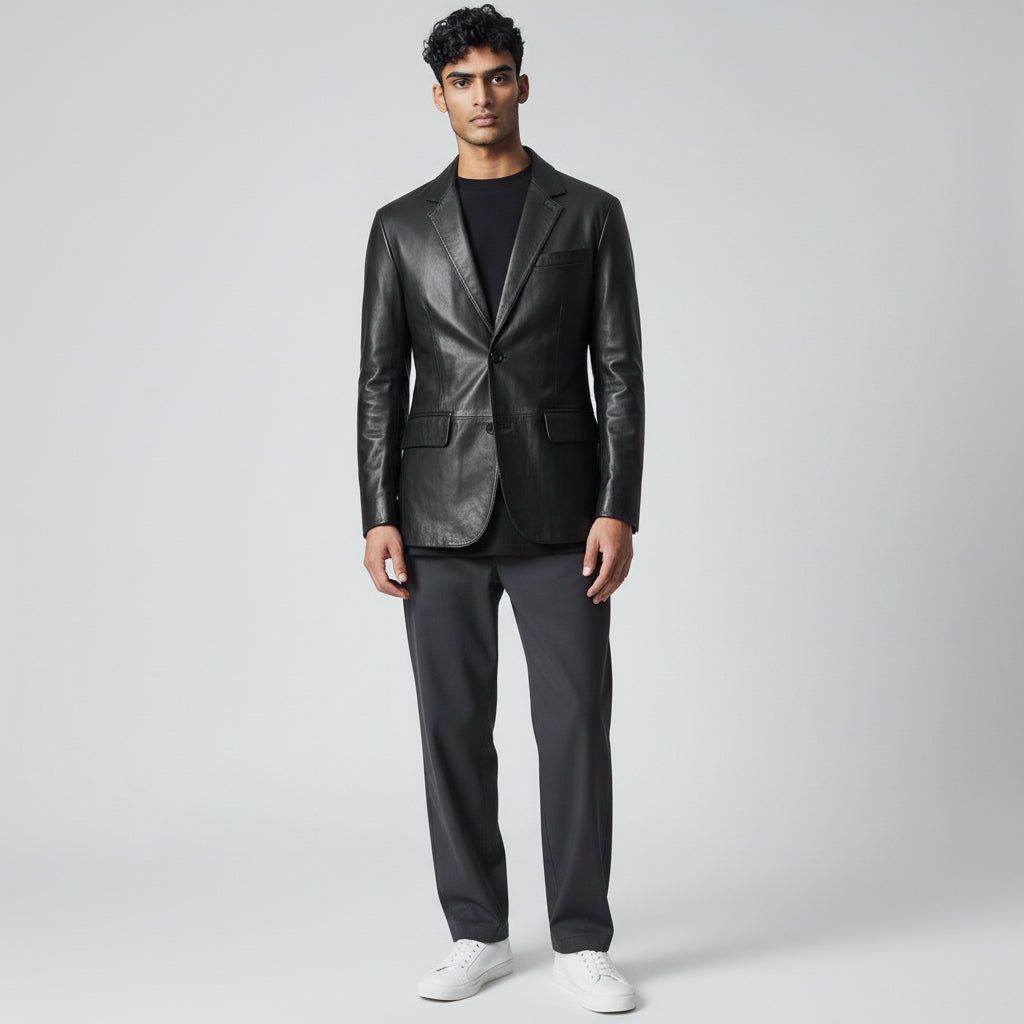 Men's Leather Blazer