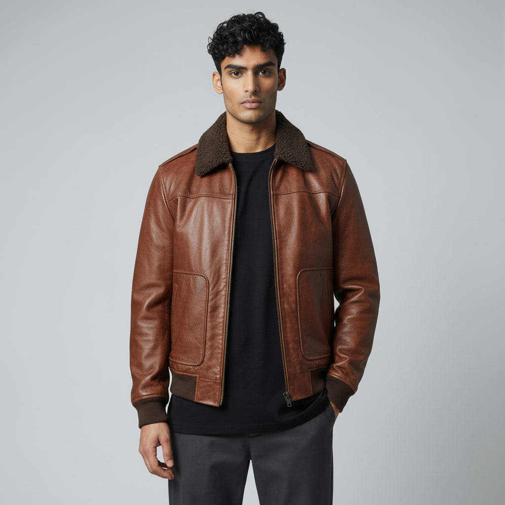 Maverick Leather Bomber Jacket