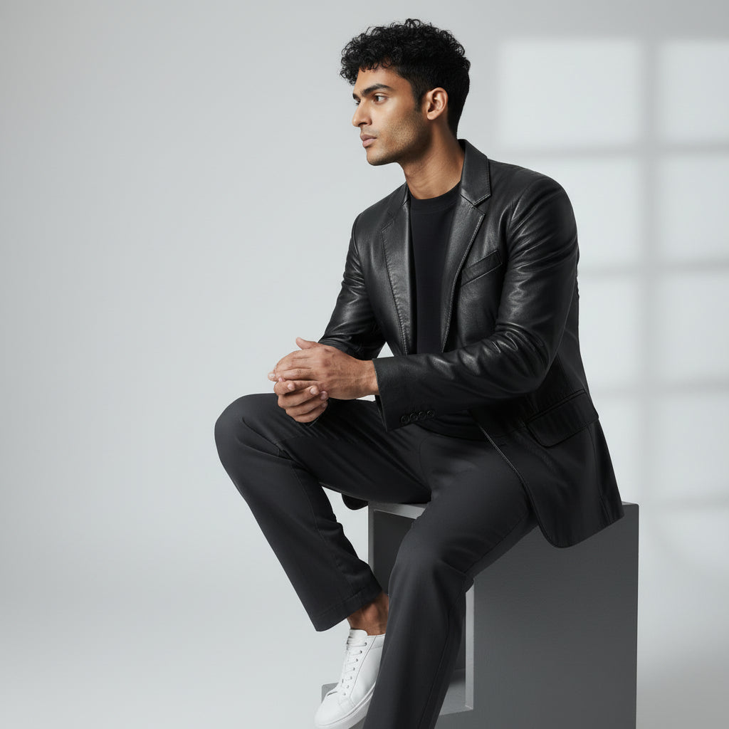 Men's Leather Blazer