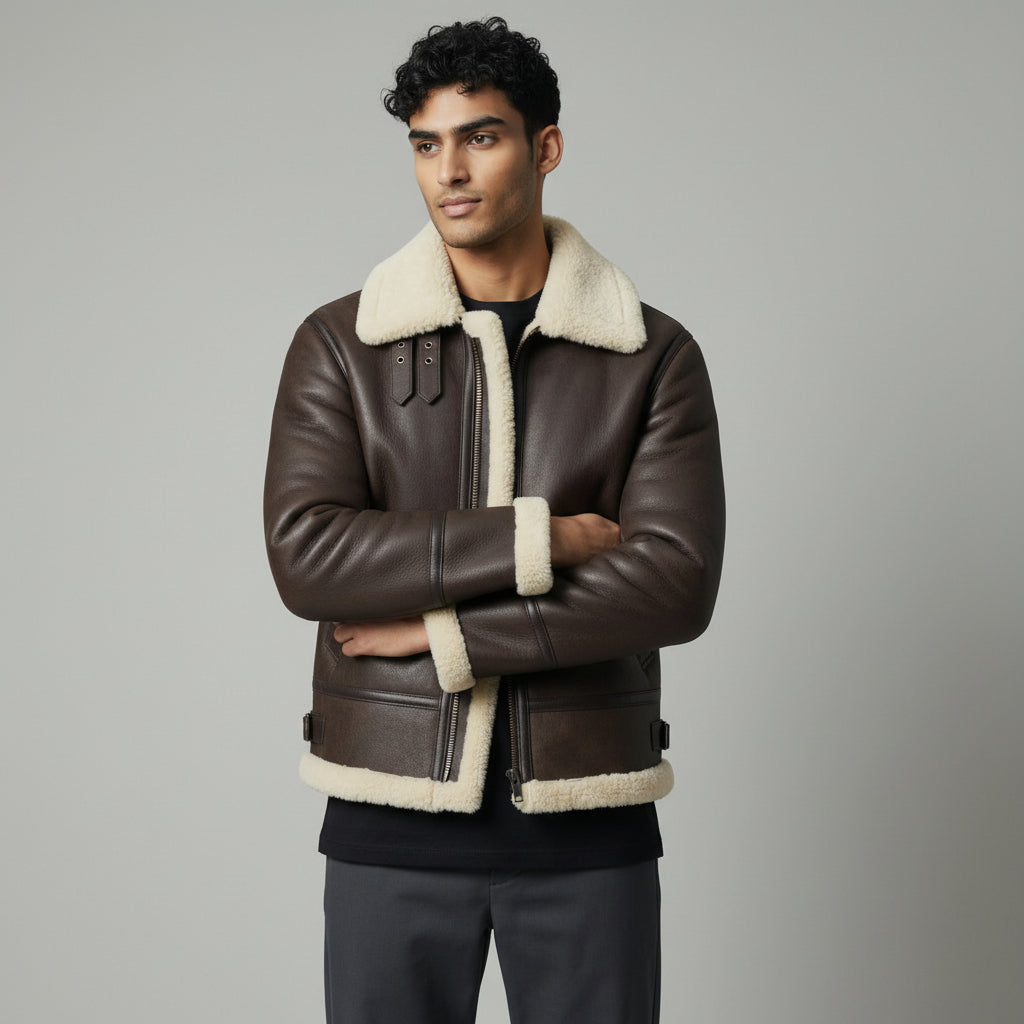 B3 Bomber Shearling Leather Jacket