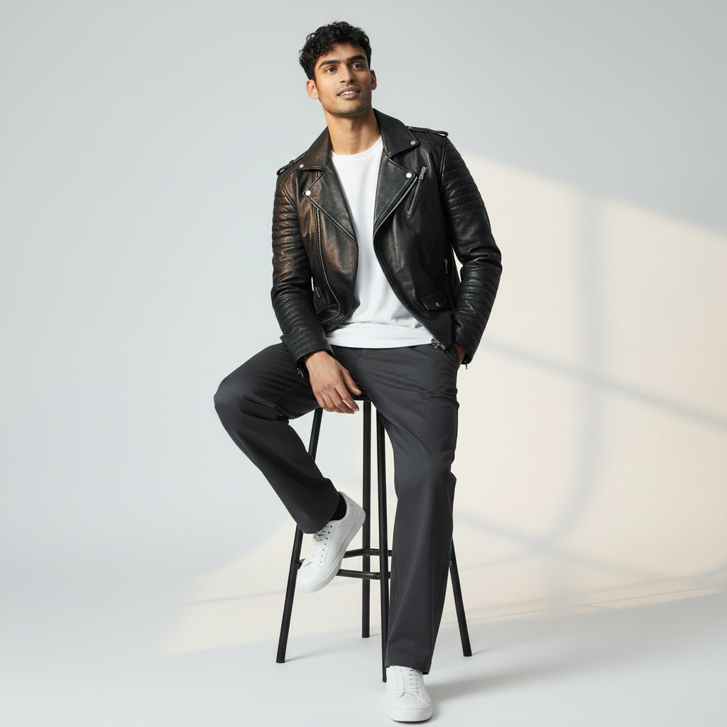 Men's Premium Lambskin Biker Jacket