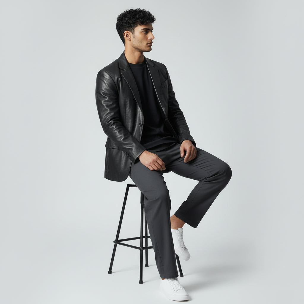 Men's Leather Blazer