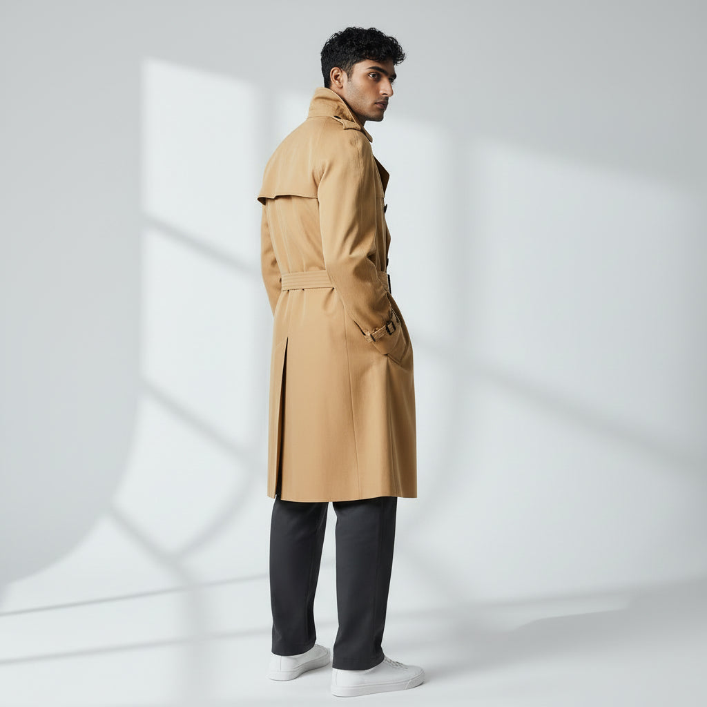 Men’s Leather Trench Coat