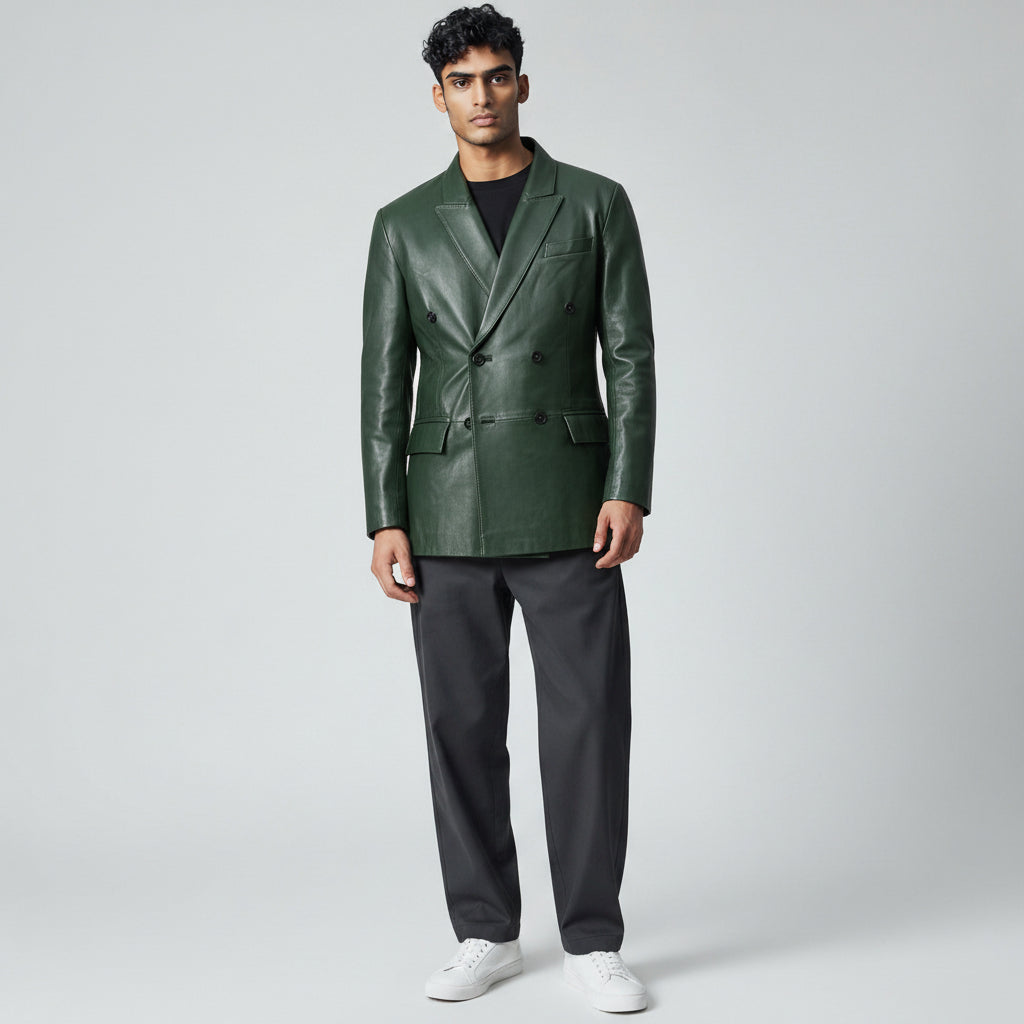 Green Leather Blazer