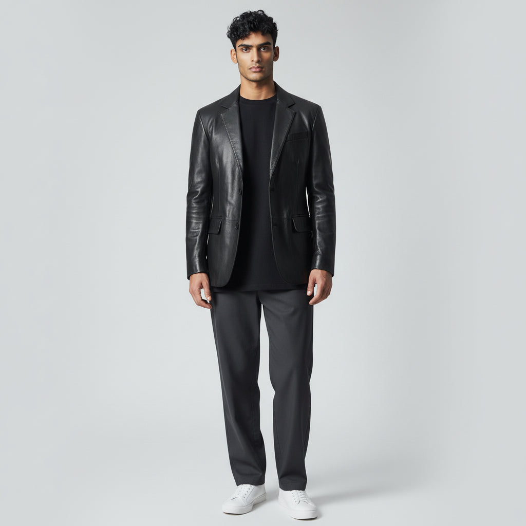 Men's Leather Blazer