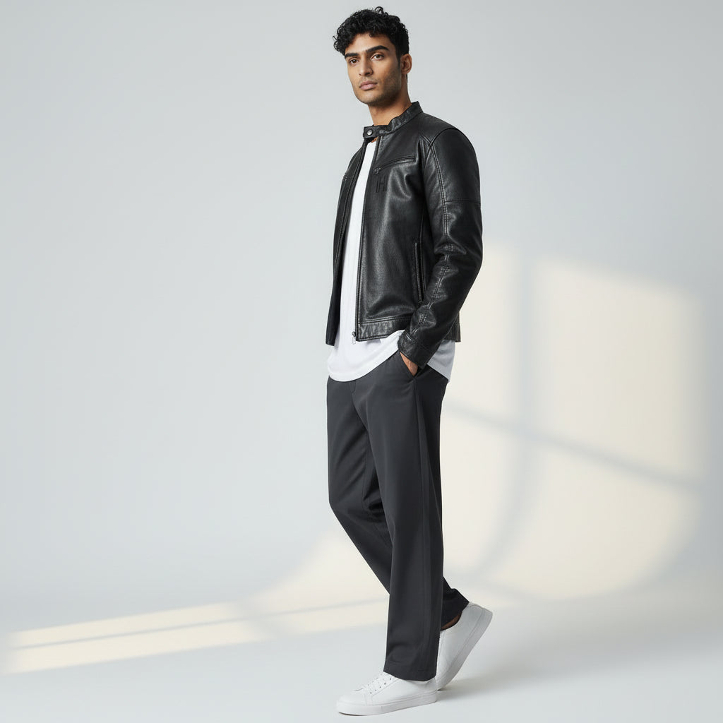 Iconic Black Sheepskin Leather Jacket for Men