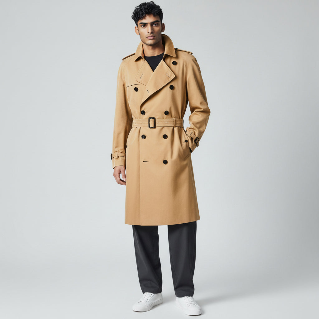 Men’s Leather Trench Coat