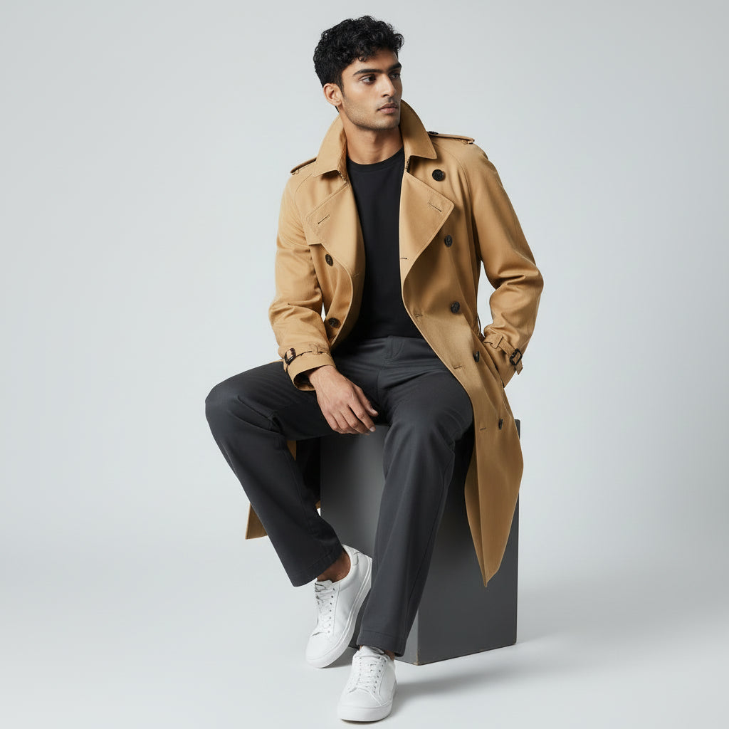 Men’s Leather Trench Coat