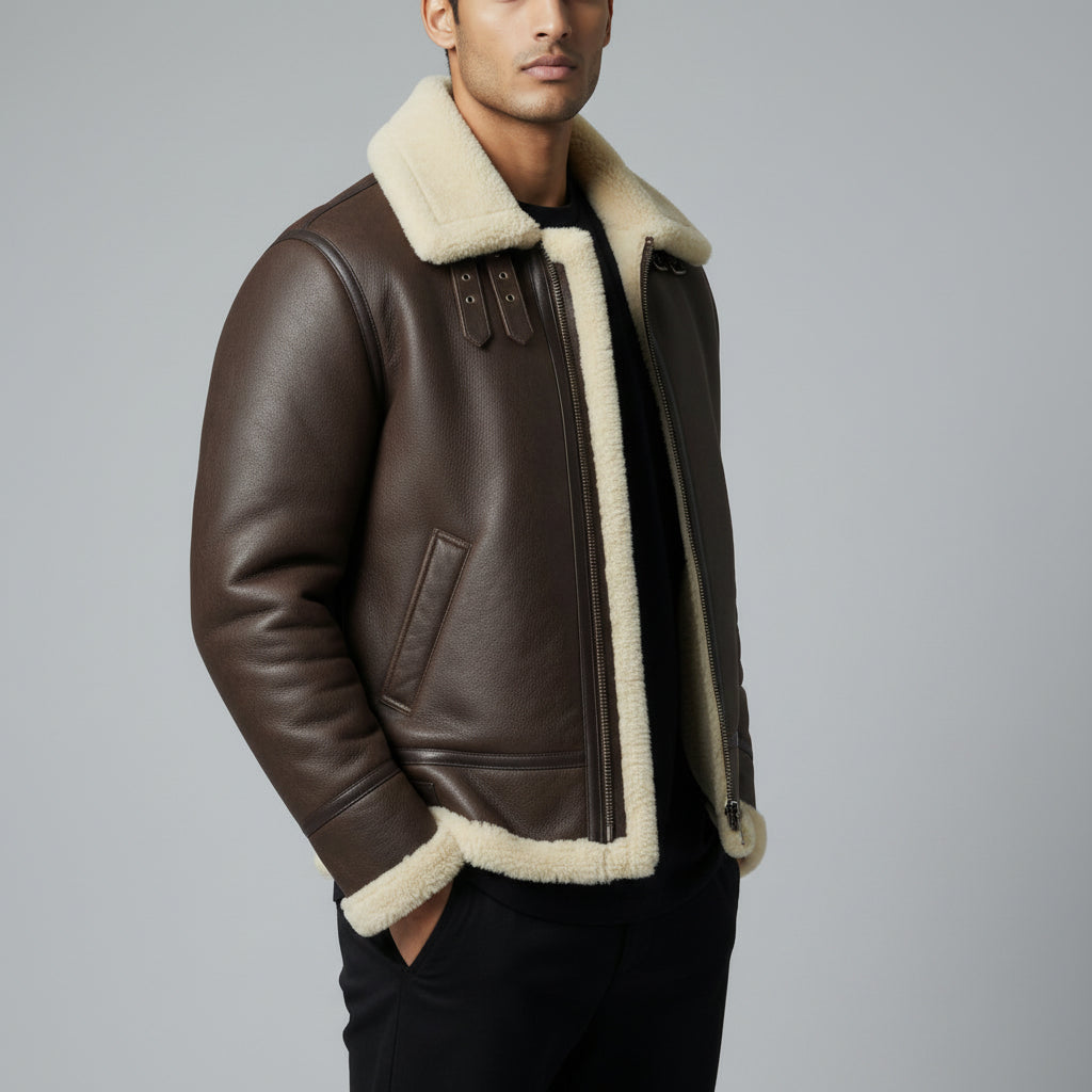 B3 Bomber Shearling Leather Jacket