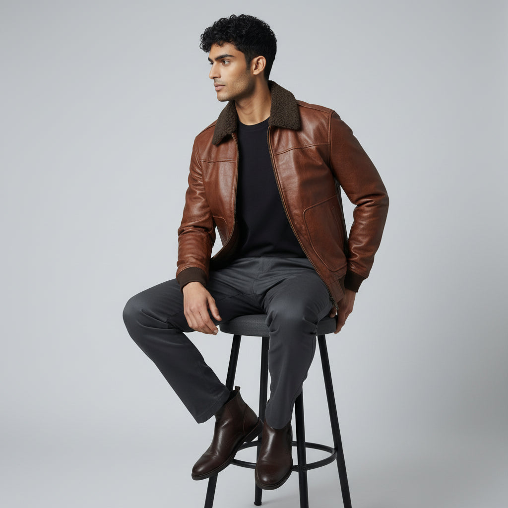 Maverick Leather Bomber Jacket