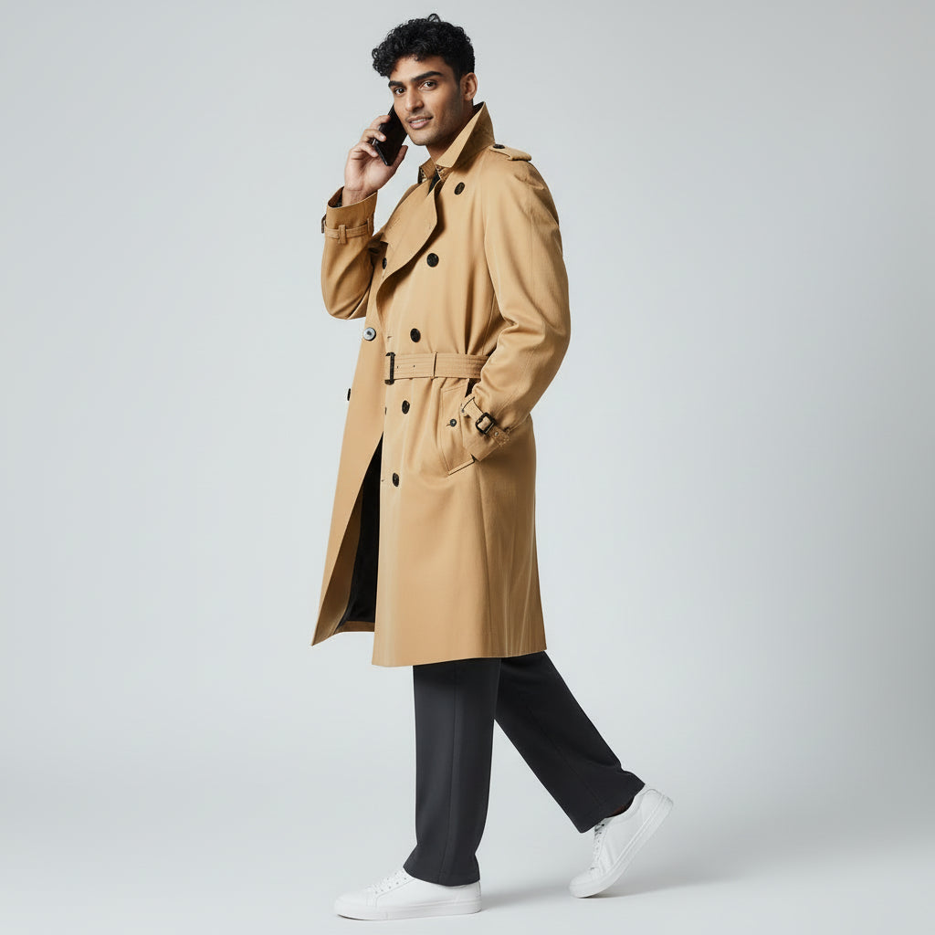Men’s Leather Trench Coat