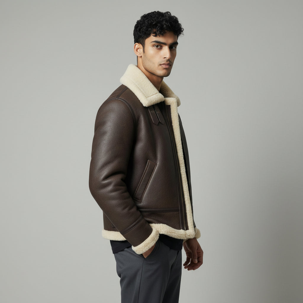 B3 Bomber Shearling Leather Jacket