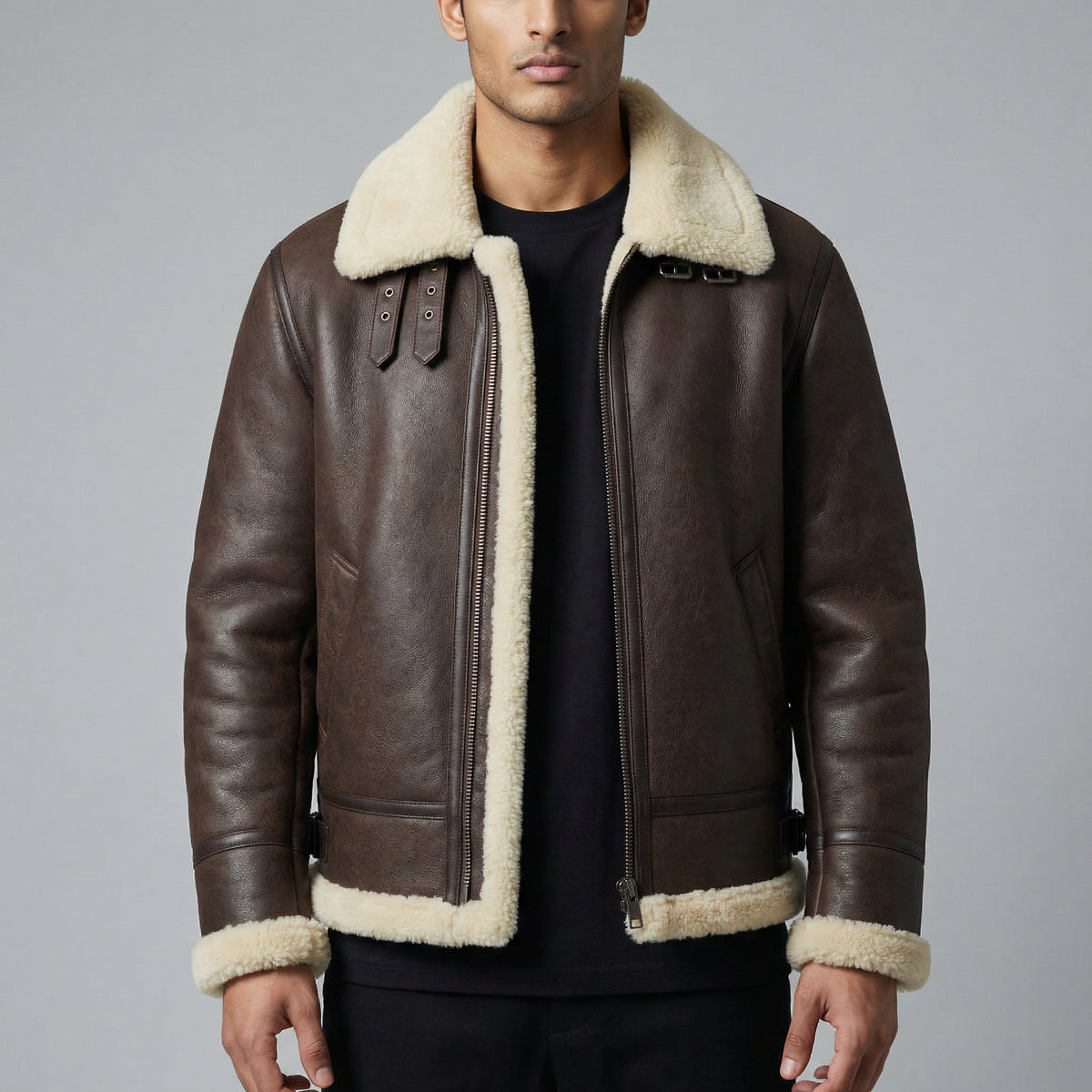 B3 Bomber Shearling Leather Jacket