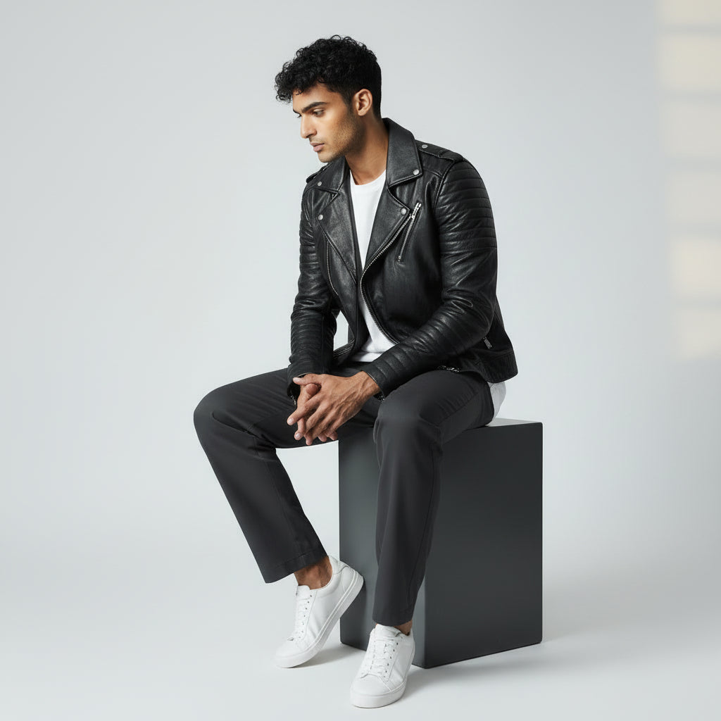 Men's Premium Lambskin Biker Jacket