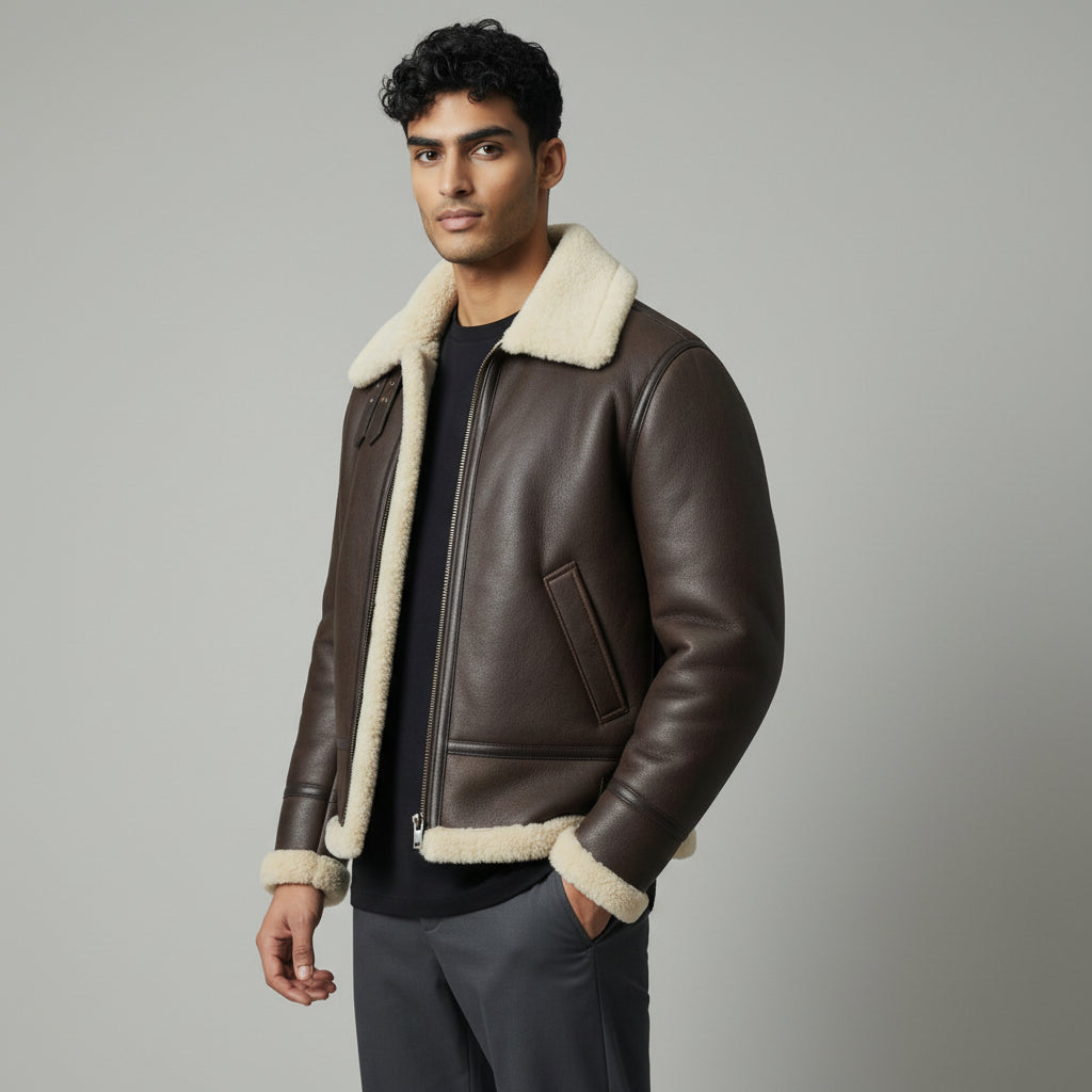 B3 Bomber Shearling Leather Jacket