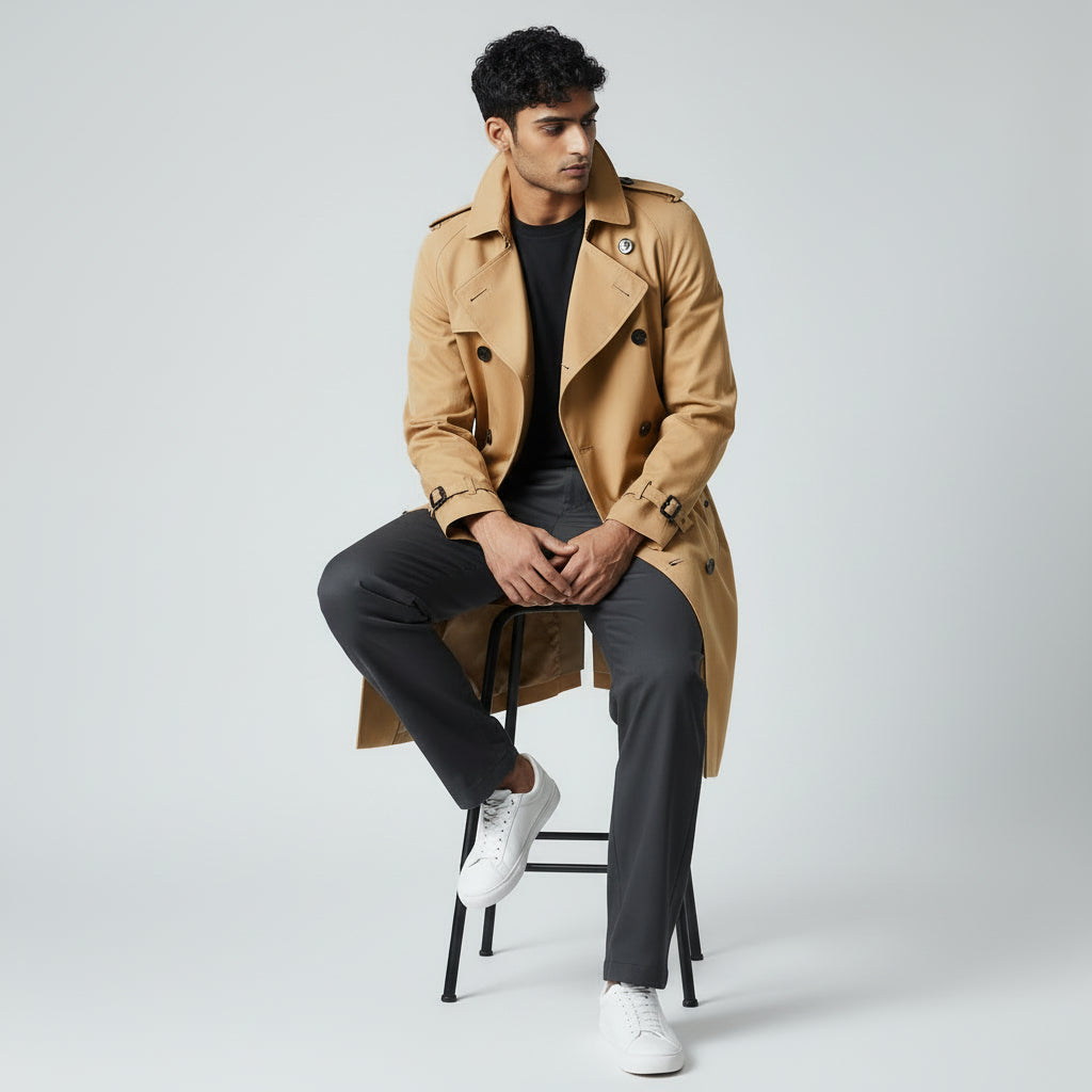 Men’s Leather Trench Coat